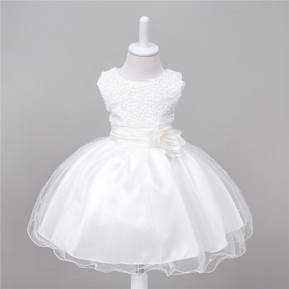 Baby Sequin Princess Dress Flower Girl Wedding Dress Elegant Toddler Party Dress for Girls
