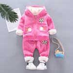 Kids' 95% Cotton Hooded Sports Suit 2-Piece Long-Sleeve Trousers Set for Play, School & Lounging