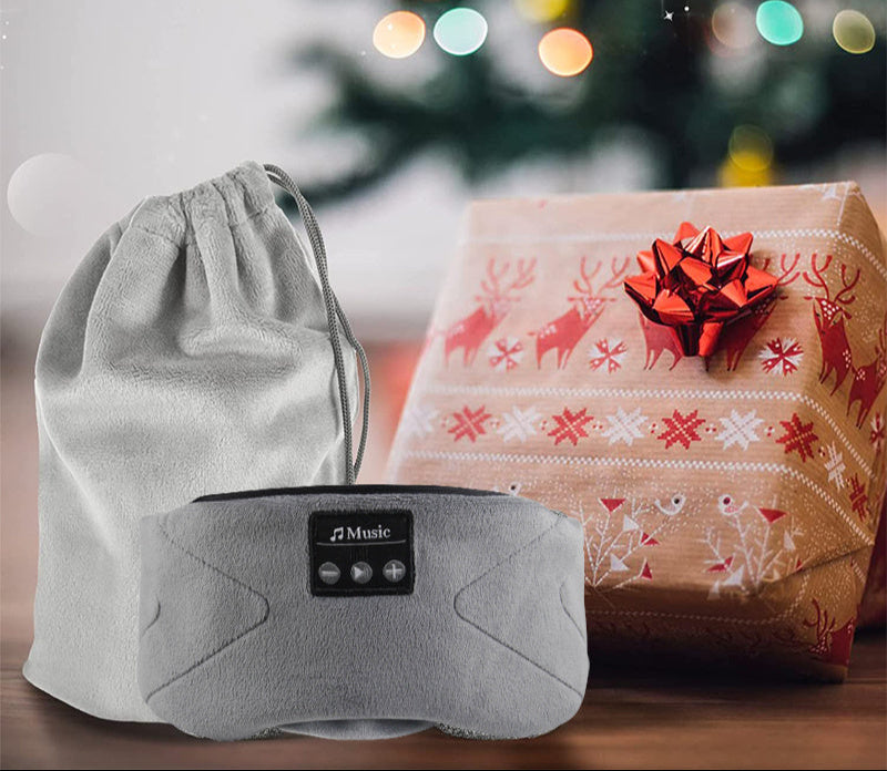 White Noise Bluetooth Sleep Eye Mask – Light-Blocking, Stereo Sound, 15H Playback for Relaxing Sleep