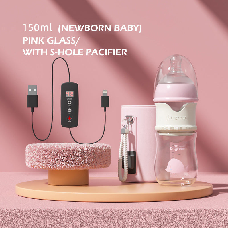 Baby Quick-Rinsing Constant Temperature Bottle PPSU & Glass Wide Caliber Baby Bottle Leak-Proof, Safe, Fast Heating Feeding Bottle
