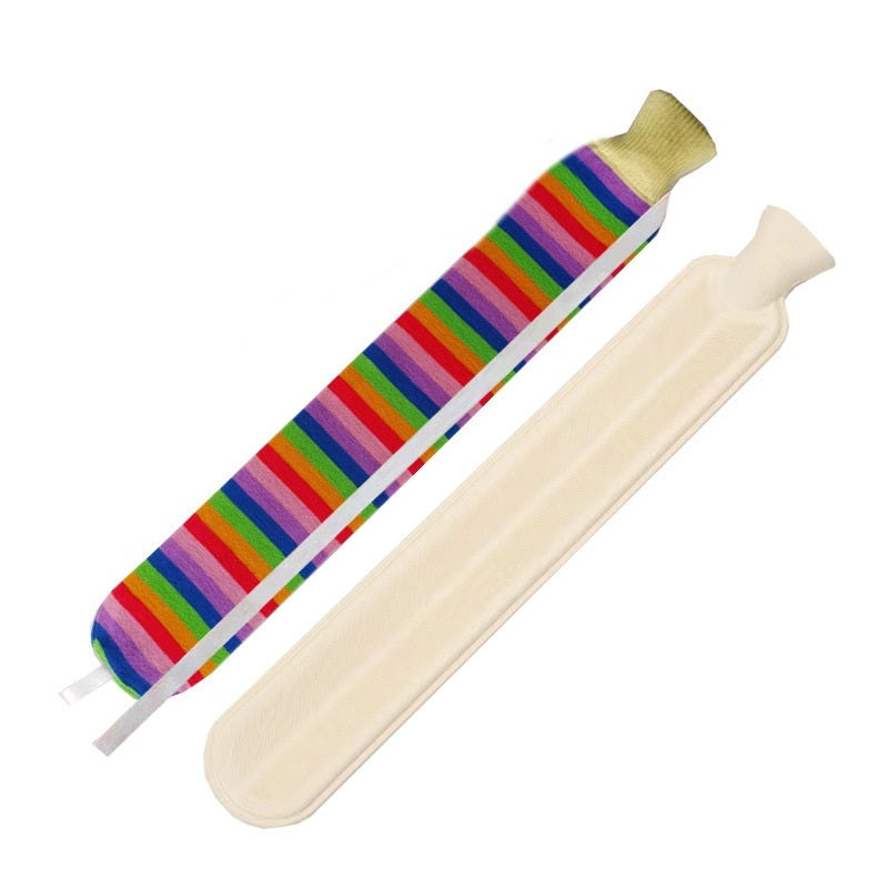 2L Cute Hot Water Bottle with Soft Cover – Portable Belly Warmer Belt, Long Silicone Hand Warmer, Leakproof & Explosion-Proof