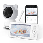 5-Inch 1080p Baby Monitor Night Vision, 2-Way Audio, Temperature & Motion Detection 300m Range