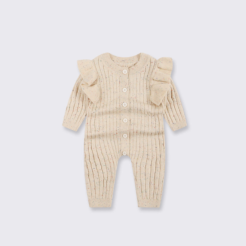 Baby Autumn Knitted Jumpsuit – Soft Cotton Pullover Romper for Infants | Cozy & Breathable Fall Baby Outfit
