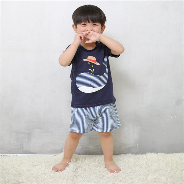 Cartoon Baby Clothing Set Summer Cotton Outfit for Boys & Girls asual T-shirt & Shorts
