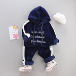 Kids' 95% Cotton Hooded Sports Suit 2-Piece Long-Sleeve Trousers Set for Play, School & Lounging