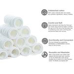 10-Pack Ecological Cotton Baby Diapers 3 Layers of Soft, Absorbent Cloth Inserts (45x15cm)