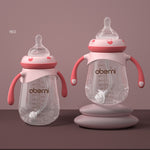 Wide Caliber Baby Milk Bottle Anti-Colic & Anti-Fall Feeding Bottle with Handle for Infants