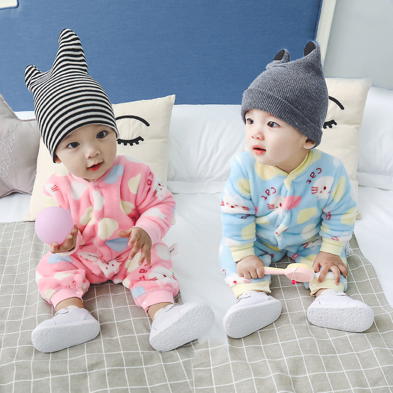 Flannel Baby Onesies Unisex Long Sleeve Romper Soft Cotton Winter Infant Jumpsuit