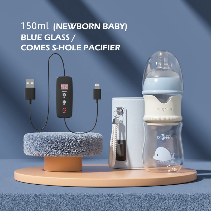 Baby Quick-Rinsing Constant Temperature Bottle PPSU & Glass Wide Caliber Baby Bottle Leak-Proof, Safe, Fast Heating Feeding Bottle