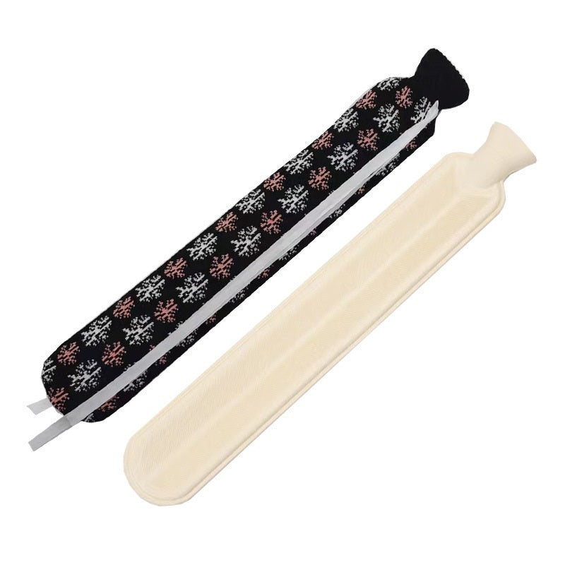 2L Cute Hot Water Bottle with Soft Cover – Portable Belly Warmer Belt, Long Silicone Hand Warmer, Leakproof & Explosion-Proof