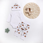 Okobebe Baby Boys Clothing Set Cotton Top Romper with Crown Pants