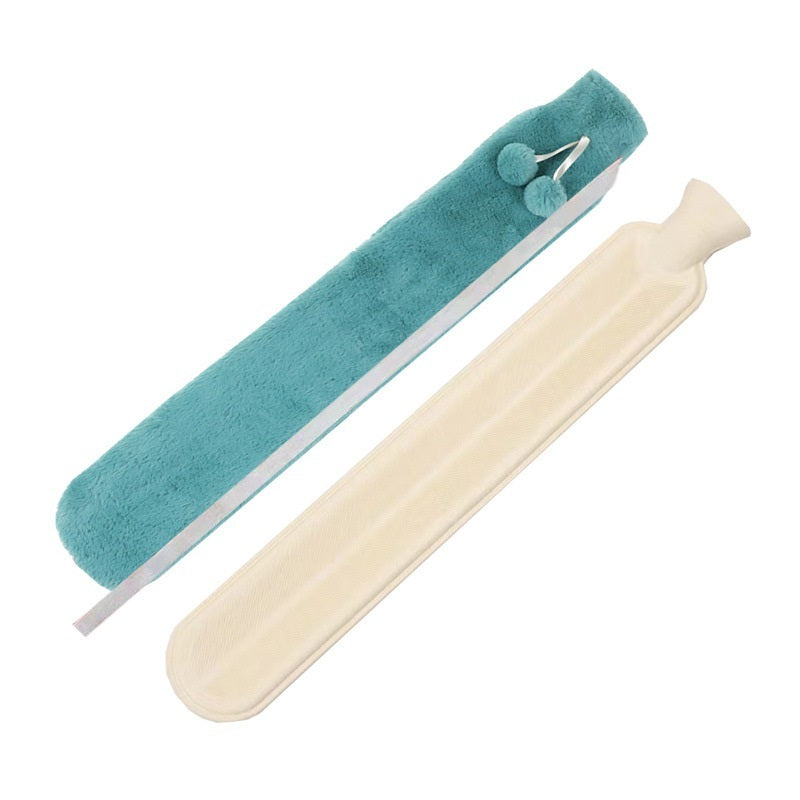 2L Cute Hot Water Bottle with Soft Cover – Portable Belly Warmer Belt, Long Silicone Hand Warmer, Leakproof & Explosion-Proof