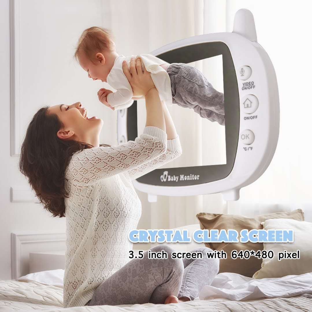 3.5-Inch Baby Care Night Vision Monitor Wireless 2.4G HD Camera with Temperature Display & Two-Way Audio