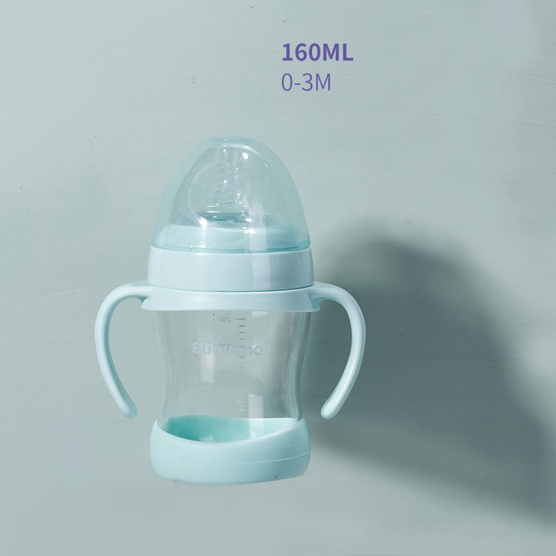 Newborn Baby Bottle with Handle 160ml & 280ml Plexiglass Feeding Bottle Safe & Comfortable Design for Infants
