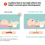 Soft Detachable Baby Pillow Washable Newborn Pillow with Removable Cover Anti-Flat Head Infant Cushion