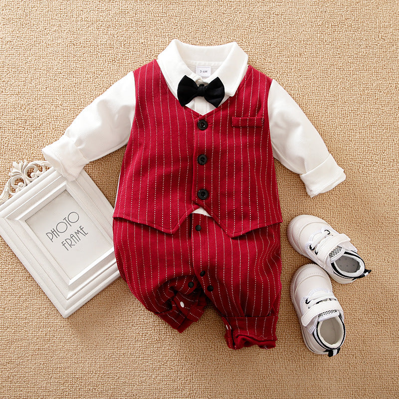 Baby Boy Romper Autumn Outfit | Cotton Long Sleeve One-Piece Jumpsuit for Spring & Fall | Soft Infant Clothes