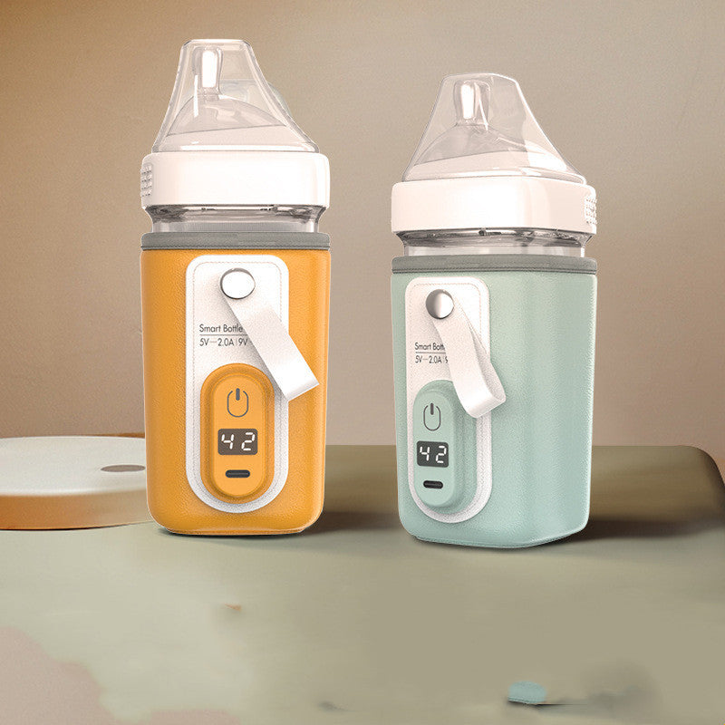 Portable Baby Bottle Warmer Constant Temperature Heating Cover for Night Milk & Travel USB Rechargeable