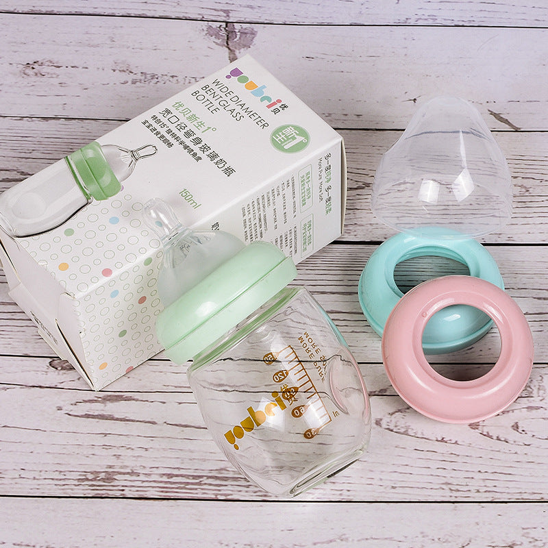 Borosilicate Glass Baby Bottles | 150ml & 240ml Wide-Caliber Infant Feeding Bottle for Newborns and Toddlers