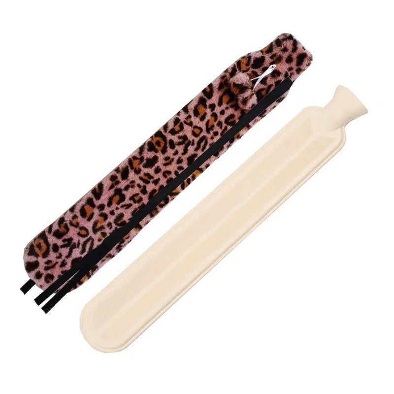 2L Cute Hot Water Bottle with Soft Cover – Portable Belly Warmer Belt, Long Silicone Hand Warmer, Leakproof & Explosion-Proof