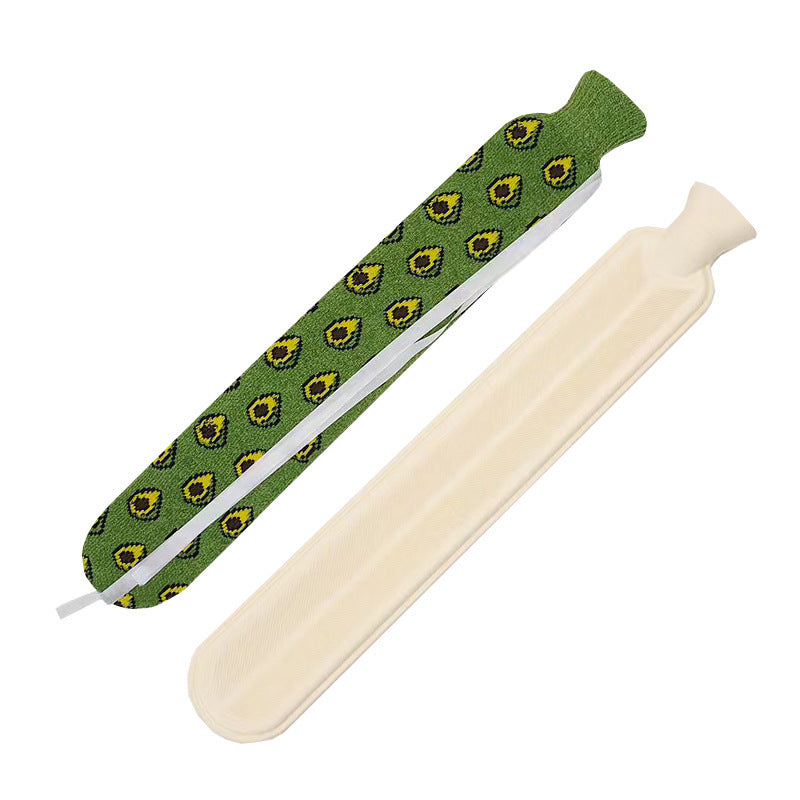 2L Cute Hot Water Bottle with Soft Cover – Portable Belly Warmer Belt, Long Silicone Hand Warmer, Leakproof & Explosion-Proof