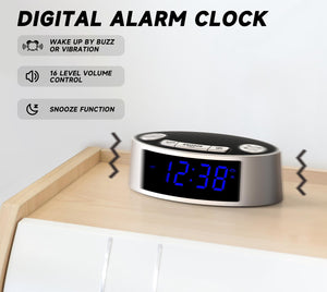 1pc White Noise Machine ,Alarm Clock With 20 Soothing Sounds, Gentle Vibration Alarm , Dimmer And Bedside , Travel Essential