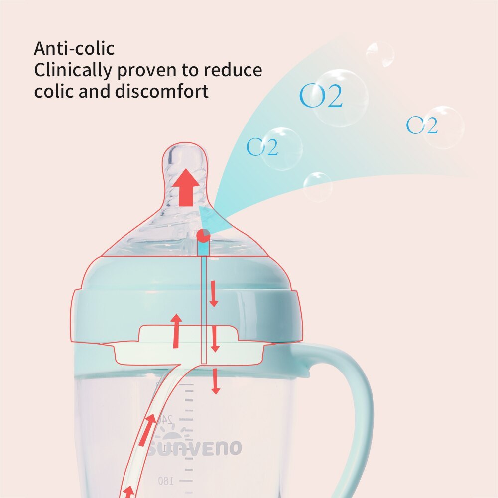 Newborn Baby Bottle with Handle 160ml & 280ml Plexiglass Feeding Bottle Safe & Comfortable Design for Infants