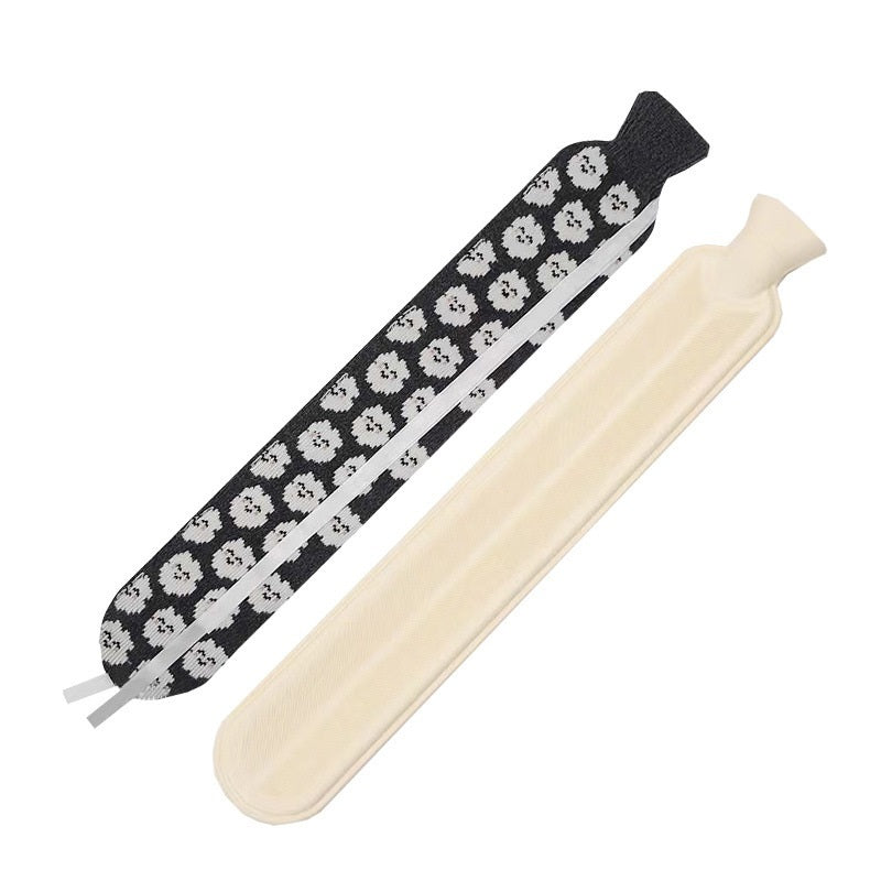 2L Cute Hot Water Bottle with Soft Cover – Portable Belly Warmer Belt, Long Silicone Hand Warmer, Leakproof & Explosion-Proof