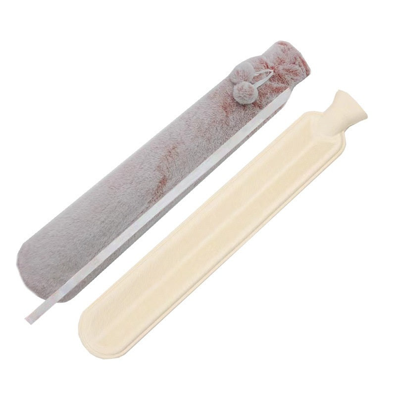 2L Cute Hot Water Bottle with Soft Cover – Portable Belly Warmer Belt, Long Silicone Hand Warmer, Leakproof & Explosion-Proof