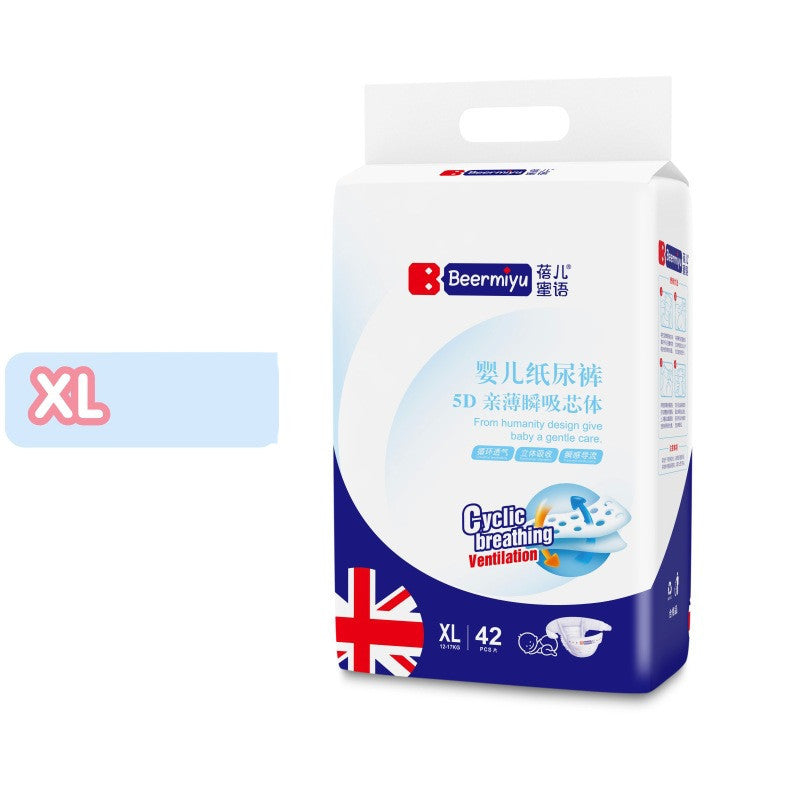 5D Breathable Baby Growth Diapers (9-13kg) X-Groove Absorption Super Soft Disposable Diaper Pants
