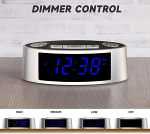 1pc White Noise Machine ,Alarm Clock With 20 Soothing Sounds, Gentle Vibration Alarm , Dimmer And Bedside , Travel Essential