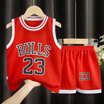 Kids Basketball Outfit Boys’ Sportswear 2-Piece Set Athletic Summer Clothing for Children