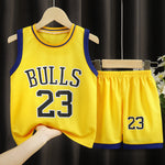 Kids Basketball Outfit Boys’ Sportswear 2-Piece Set Athletic Summer Clothing for Children