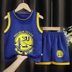 Kids Basketball Outfit Boys’ Sportswear 2-Piece Set Athletic Summer Clothing for Children