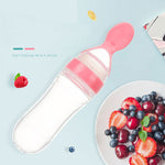 Safe Newborn Baby Feeding Bottle Silicone Squeeze Spoon Milk Feeder for Food Supplement & Toddler Training