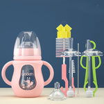 Okobebe Baby Bottle Silicone Straw Cup – Wide Caliber Glass Feeding Bottle for Water & Milk