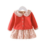 Baby Girl Autumn Clothing Suit Cotton Long Sleeve Skirt Set Korean Style Spring & Fall Outfit