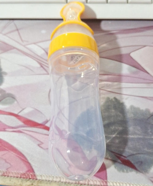 Baby Spoon Bottle Feeder 120ml Silicone Feeding Bottle Easy One-Hand Feeding for Infants