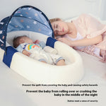 Foldable Portable Baby Bed Anti-Pressure Newborn Crib with Mosquito Net & Sunshade Travel Bassinet