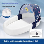 Foldable Portable Baby Bed Anti-Pressure Newborn Crib with Mosquito Net & Sunshade Travel Bassinet