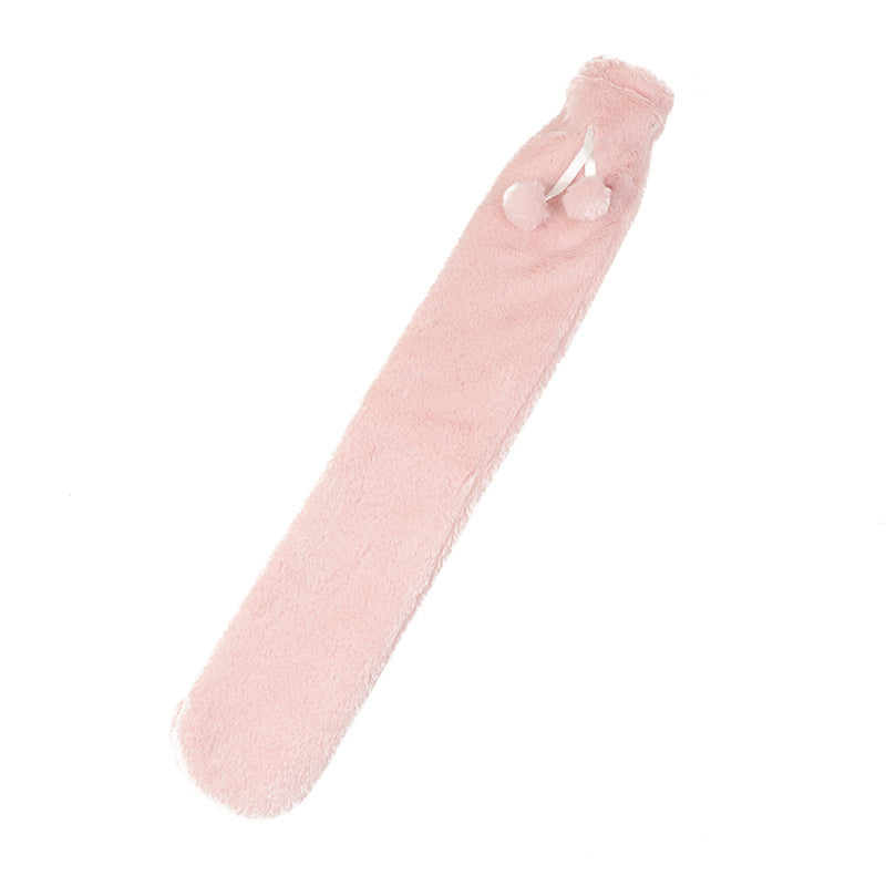 2L Cute Hot Water Bottle with Soft Cover – Portable Belly Warmer Belt, Long Silicone Hand Warmer, Leakproof & Explosion-Proof