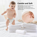 10-Pack Ecological Cotton Baby Diapers 3 Layers of Soft, Absorbent Cloth Inserts (45x15cm)